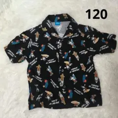 ​【レーヨン100%】ディズニー ミッキーマウス 総柄 アロハシャツ 120cm
