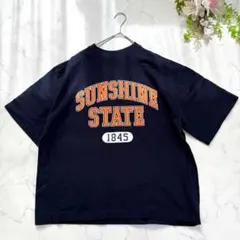 WEGO ウィゴ◆コットン100 半袖Tシャツ M 紺 ワイド ゆったり
