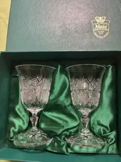 ボヘミアングラス　LASKA クリスタルワイングラス 2個セット