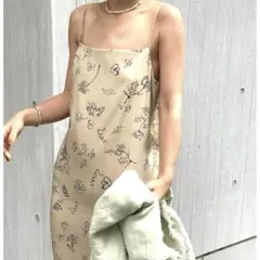 新品 ETRE TOKYO ラインアートフラワープリントキャミドレス ワンピース