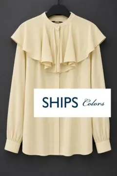 SHIPS colors シップス カスケードカラー フリル襟ブラウス シャツ