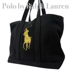【美品】ラルフローレン トートバッグ　大容量　チャーム　A4可能　肩掛け I