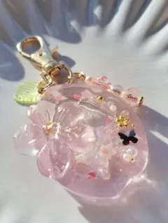 シェイカー シャカシャカ 薄ピンク 春 桜 花びら キーホルダー