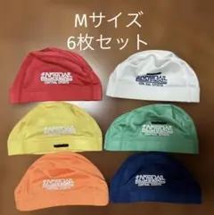 セントラル スイミング 水泳帽6枚セット Mサイズ 赤 黄 オレンジ 緑 白 紺