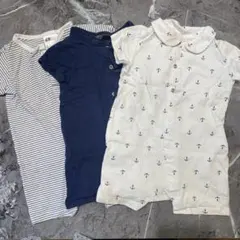H&Mベビー　ロンパース　オーバーオール　夏　3枚セット　赤ちゃん