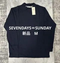 新品 SEVENDAYS=SUNDAY モックネック プルオーバーM 紺ネイビー