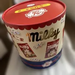 不二家 Milky ペコちゃん缶ケースと包装紙セット - メルカリ