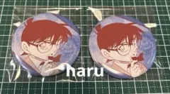 コナン2点　名探偵コナン　ミステリートレイン　缶バッジ　公式アプリ　コナンランド