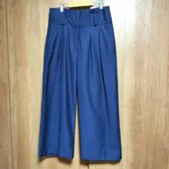 【il Lino】レディース　ワイドパンツ　38　カジュアルパンツ　ネイビー
