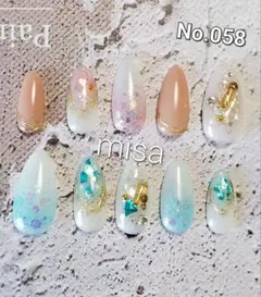 オーダー　ニュアンスネイル　ラメ　大人ネイル　ネイルチップ　カラー変更無料