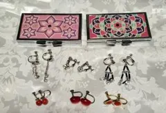 イヤリング6個セット 小物入れ2個セット