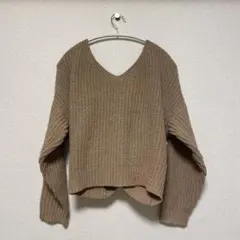 NICE CLAUP バッククロスデザインニット