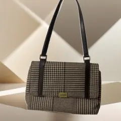 ビンテージ ラルフローレン コーティングキャンバス ブラウンチェックレザー