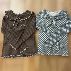 【&mignon】セーラーカラーカットソー 120cm 2枚セット
