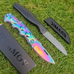 ❇️✴️⭕️ 접는 무지개 색 서바이벌 칼 150mm+소형 칼 새우 극 ①