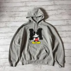 し*ろ様 Disney ディズニー ミッキー パーカー M グレー キャラクター