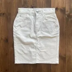 アースミュージック＆エコロジー/LEE コラボ デニムスカート 色：白