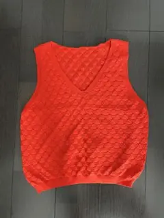 新品未使用オレンジ ノースリーブニット XL