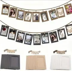 ホワイト フォトフレームセット 19枚入り