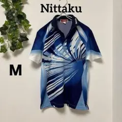 【ニッタク Nittaku】卓球ユニフォームホワイト/ブルー 速乾 Ｍサイズ