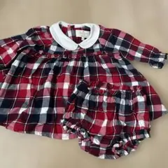 kate spade チェック柄ワンピース ブルマ70cm
