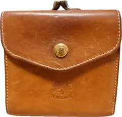 【IL BISONTE】イルビゾンテ がま口 二つ折り財布 ヌメ 本革