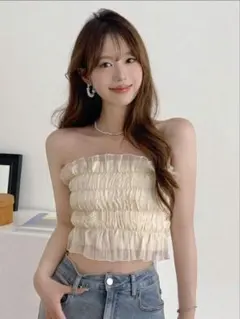 SHEIN レース ベアトップ チューブトップ