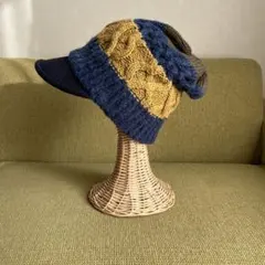 ツバ付きニット　キャスケット　ニットキャス　ユニセックス