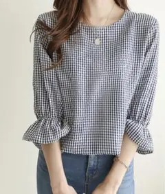 ギンガムチェック ブラウス