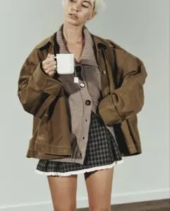 新品タグ付き！ZARAワックスケープジャケット