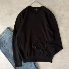 cashmere100% ユニクロ クルーネックセーター 長袖 ニット L 黒