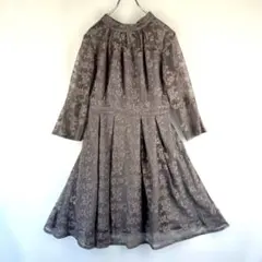 RUIRUEBOUTIQUE 　総レース　フレアワンピース　くすみピンク