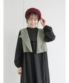 ehka sopo エヘカソポ ツイルベスト グリーン カーキ