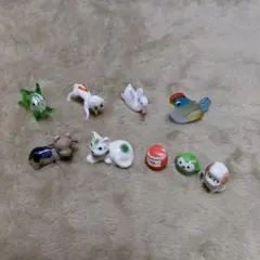 犬、猫、鳥　その他　ガラス細工やその他ミニ置物９点まとめ売り