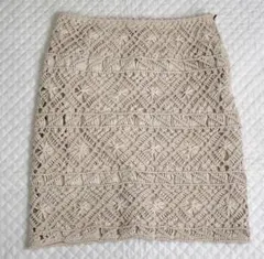 美品 EPOCA エポカ コットン レース スカート 38 ベージュ