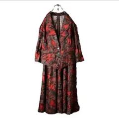 最終値下げ　90s ビンテージ 総柄シャツ セットアップブラウス 花柄昭和レトロ