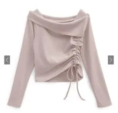 オフショルドロストテレコトップス tu1412