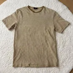 23区HOMMEボーダー Vネック 半袖Tシャツ ブラウンベージュ L相当 48のサムネイル