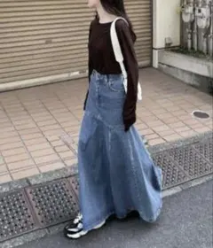 【ZARA】美シルエット マーメイドデニムスカート XS ロング
