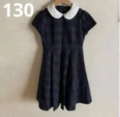 【訳あり】チェック柄 130 サイズ 半袖 ワンピース セレモニー 女の子