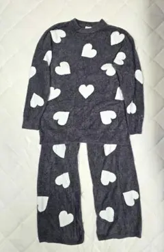 ジェラートピケ スムーズィー ハート柄プルオーバー ロングパンツ セット
