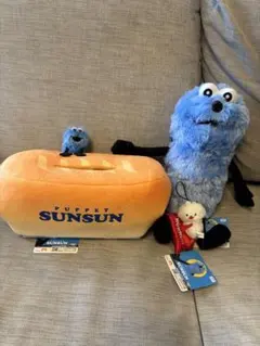 パペットスンスン トースト型ティッシュカバー、スンスン、ノンノンぬいぐるみ