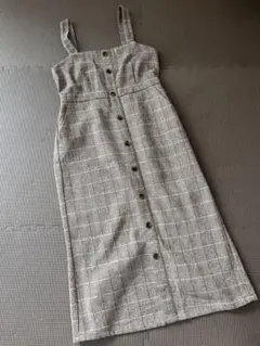 チェック柄ワンピース　ジャンパースカート　エムズエキサイト