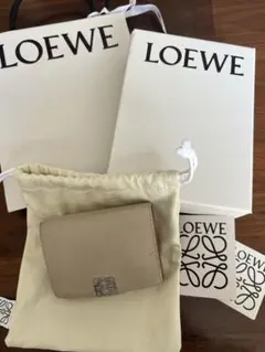 LOEWE アナグラムトライフォールドウォレット　3つ折り財布　ベージュ