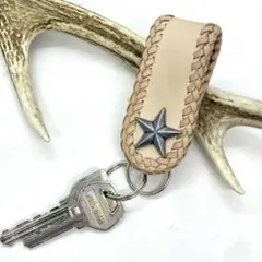 ‼️アウトレット‼️サドルレザーコンチョキーリング　7