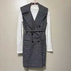 LILY BROWN チェック柄ノースリーブワンピース