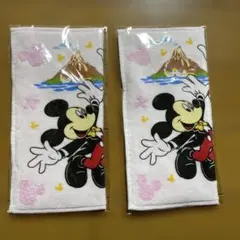 ミッキーマウス タオルハンカチ2枚セット【新品】ディズニー