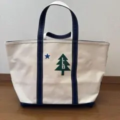 L.L.Beanアイボリー ネイビー トートバッグ 大容量
