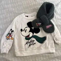 ZARA kids ミッキー　トレーナー　マフラー 104cm