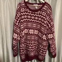 L.L.Bean バーガンディ ニットセーター XXL 厚手